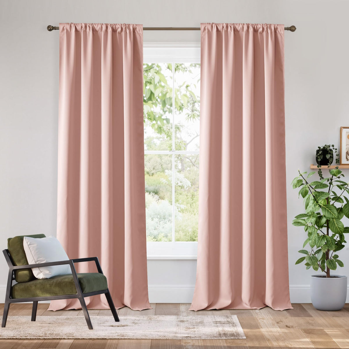 Bedroom Blackout Curtains 80 inches Long (2 Count)