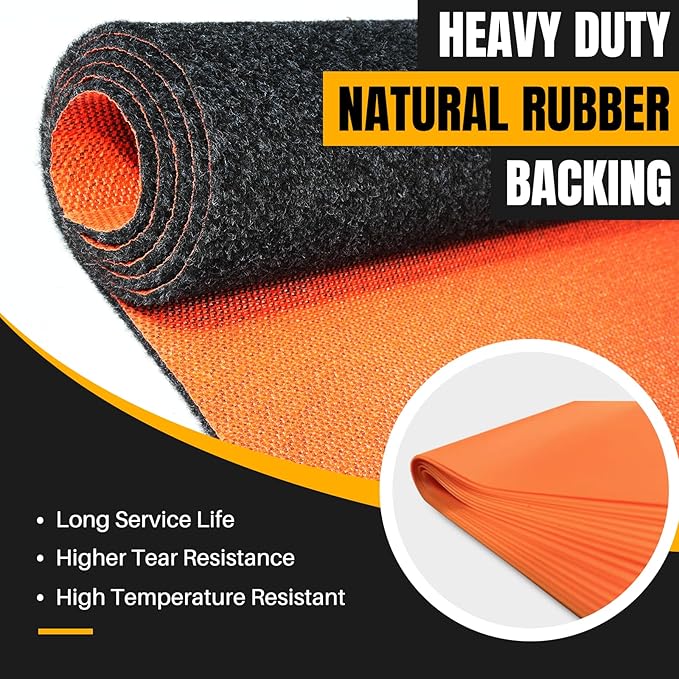 Heavy Duty Oil Spill Mat, Garage Floor Mat for Under Car, 32" X 32", Waterproof, 1/4" Rubber Backing Protects Floor, Reusable, Absorbs All Types of Spills (Black, 32" X 32")