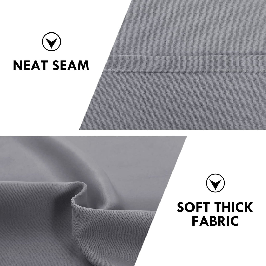 Blackout Curtains for Bedroom Living Room 42 x 45 Inch Long Grey
