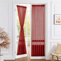 Sheer Door Curtain Closet Linen Textured Curtains Sheer Doorway Light Filtering Voile Patio Glass Doors Rod Pocket Curtain French Door