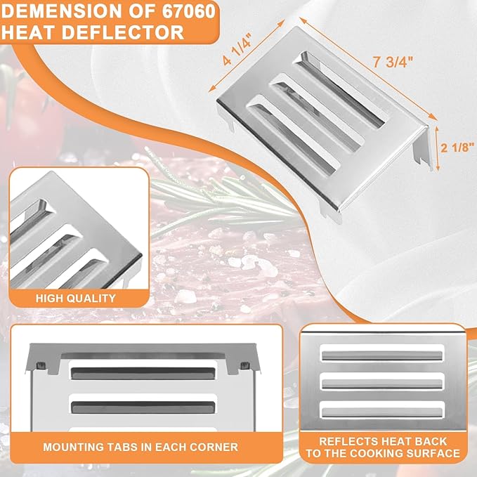 Grill Parts for Weber Spirit 2 Parts GS4 Spirit II 200 SER, Replacement Parts for Weber 7635 67045 69796 Flavorizer Bars, 69785 67024 Burner Tube, 69899 67278 Crossover Tube & 67060 Heat Deflector