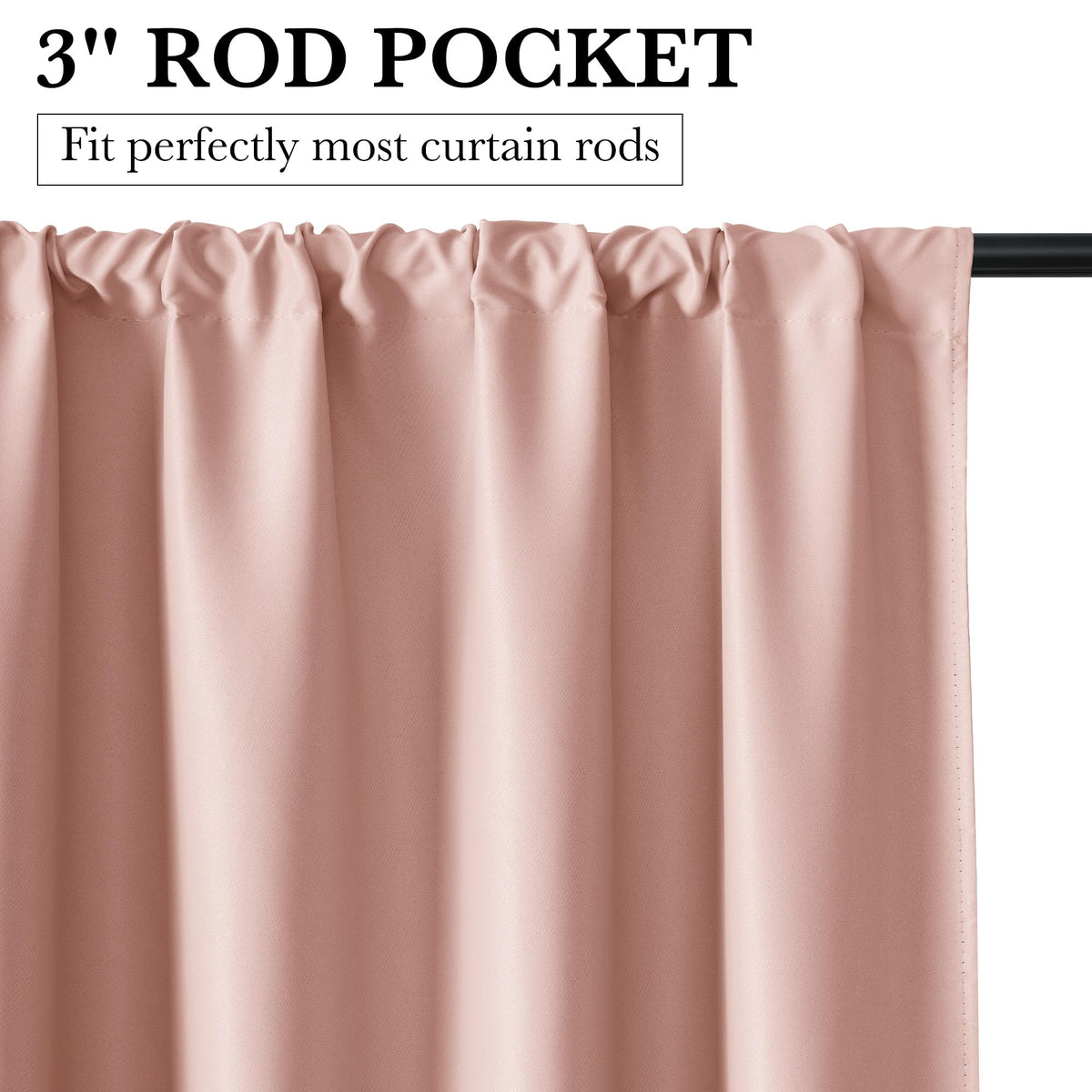 Bedroom Blackout Curtains 84 inches Long (2 Count)