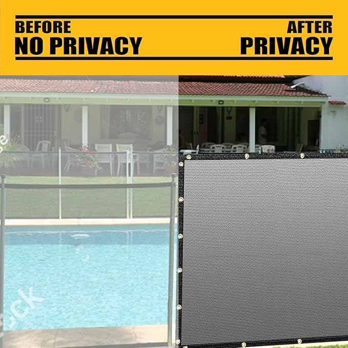 Customized 8' x 18' Beige Fence Privacy Screen,with Bindings & Grommets,Heavy Duty for Gardens,Backyard,Patio,Tennis Court,Pool,Construction Project, We Make Custom Sizes