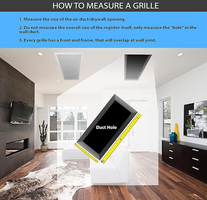 6"w X 6"h Adjustable AIR Supply Diffuser - HVAC Vent Cover Sidewall or Ceiling - Grille Register - High Airflow - White [Outer Dimensions: 7.75"w X 7.75"h]
