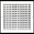 24" X 24" ADJUSTABLE AIR SUPPLY DIFFUSER - HVAC Vent Cover Sidewall or Ceiling - Grille Register - High Airflow - White [Outer Dimensions: 25.75"w X 25.75"h]