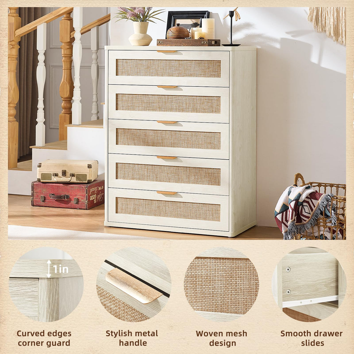 Rattan Dresser for Bedroom Set 2