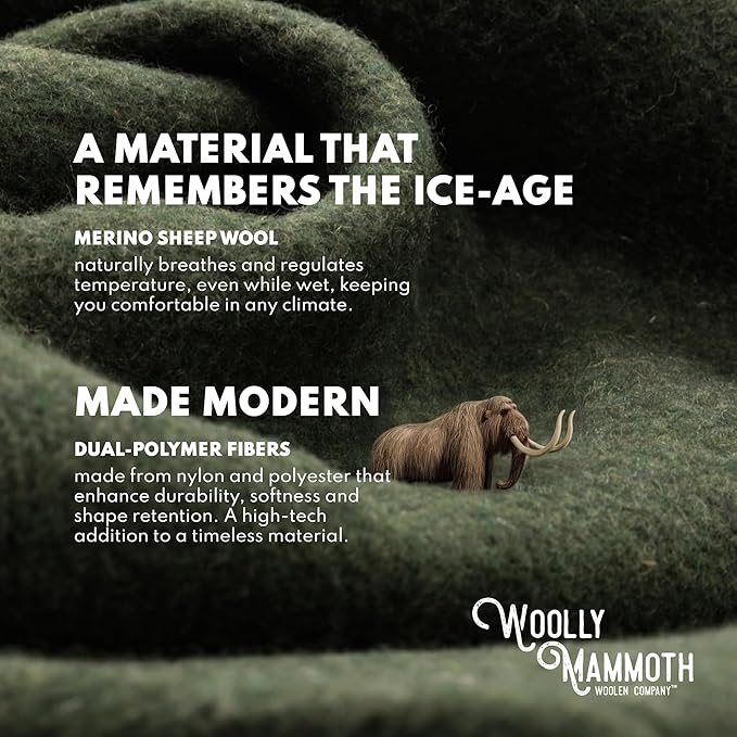 Woolly Mammoth Woolen Company Merino Wool Camping Blanket - 66" x 90", Navy Blue - Compact Design & Hunting Essentials - Heavyweight Insulation & Wool Throw Blanket - Solid Pattern & Bedroll Use