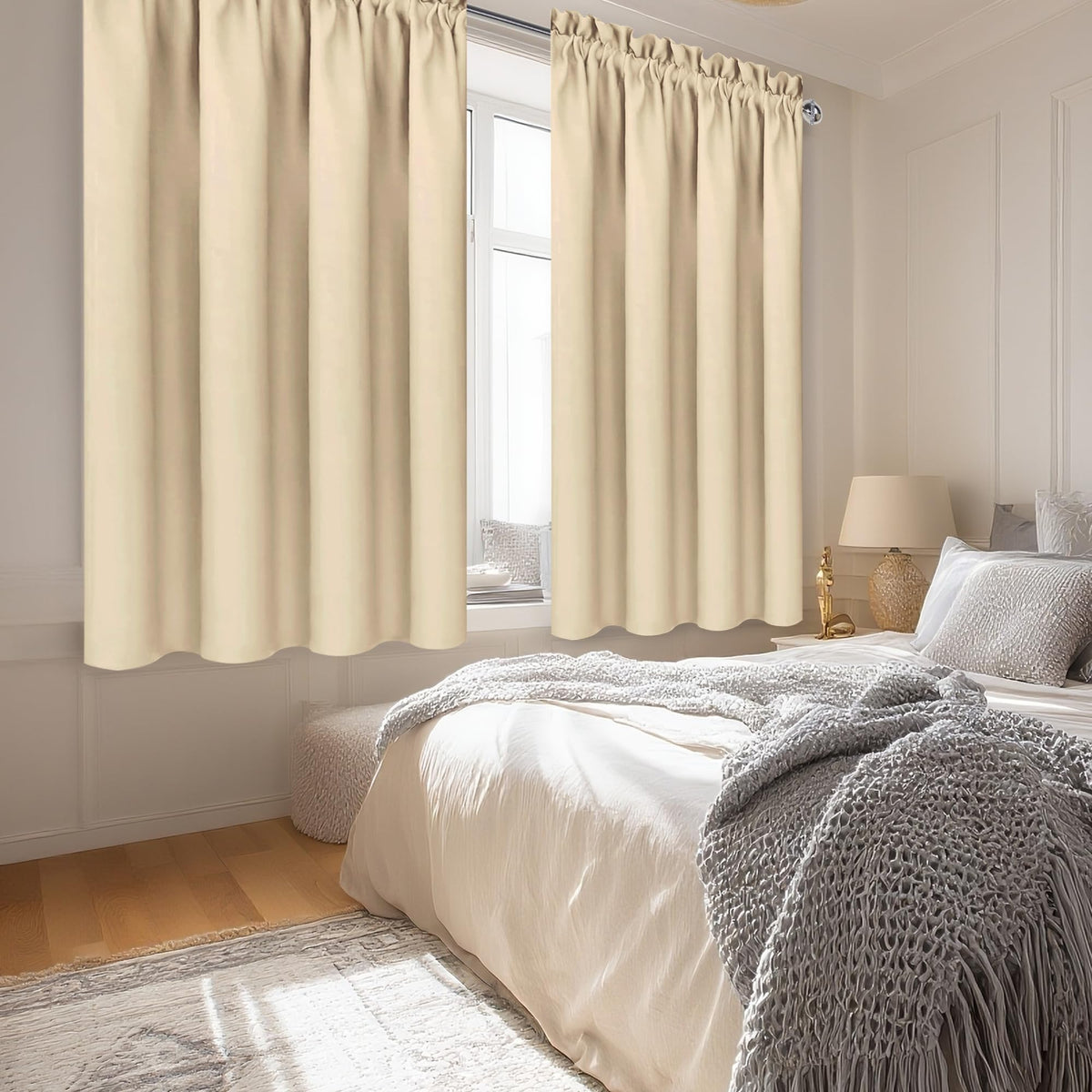Beige Blackout Curtains for Bedroom