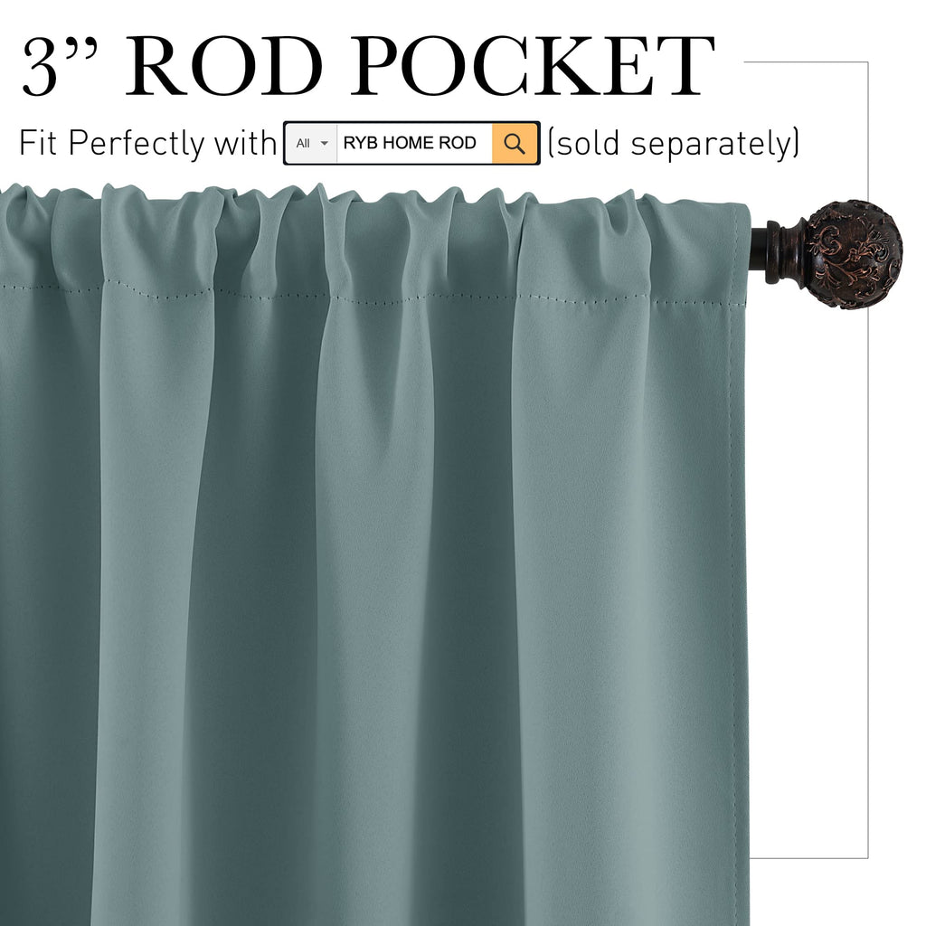 Cafe Blackout Curtains 24 inch Length