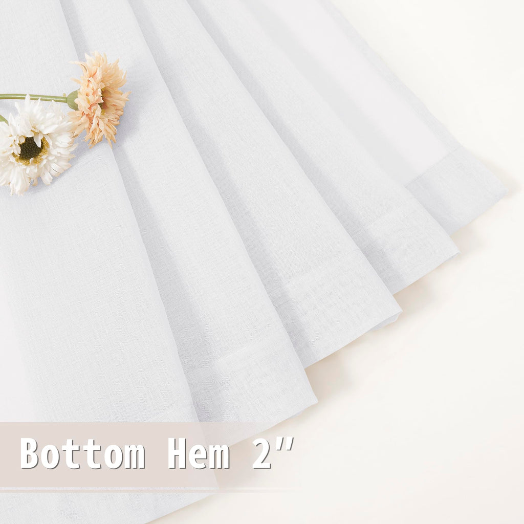Sheer Door Curtains Closet Linen Textured Curtains Sheer Doorway Light Filtering Voile French Doors Rod Pocket Curtain Patio Glass Door
