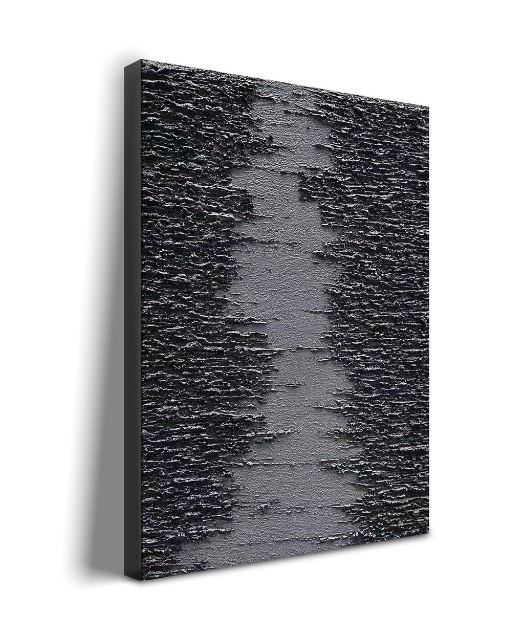 Art Hand painted Thick textured black abstract style oil painting