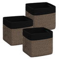 3PACK Cotton Rope Square Basket with Handles for Shelves