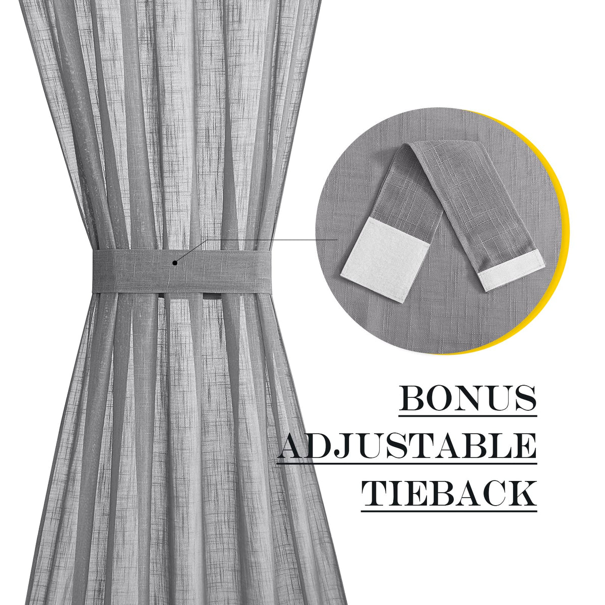 Sheer Door Curtains for Front Back Patio Glass Door
