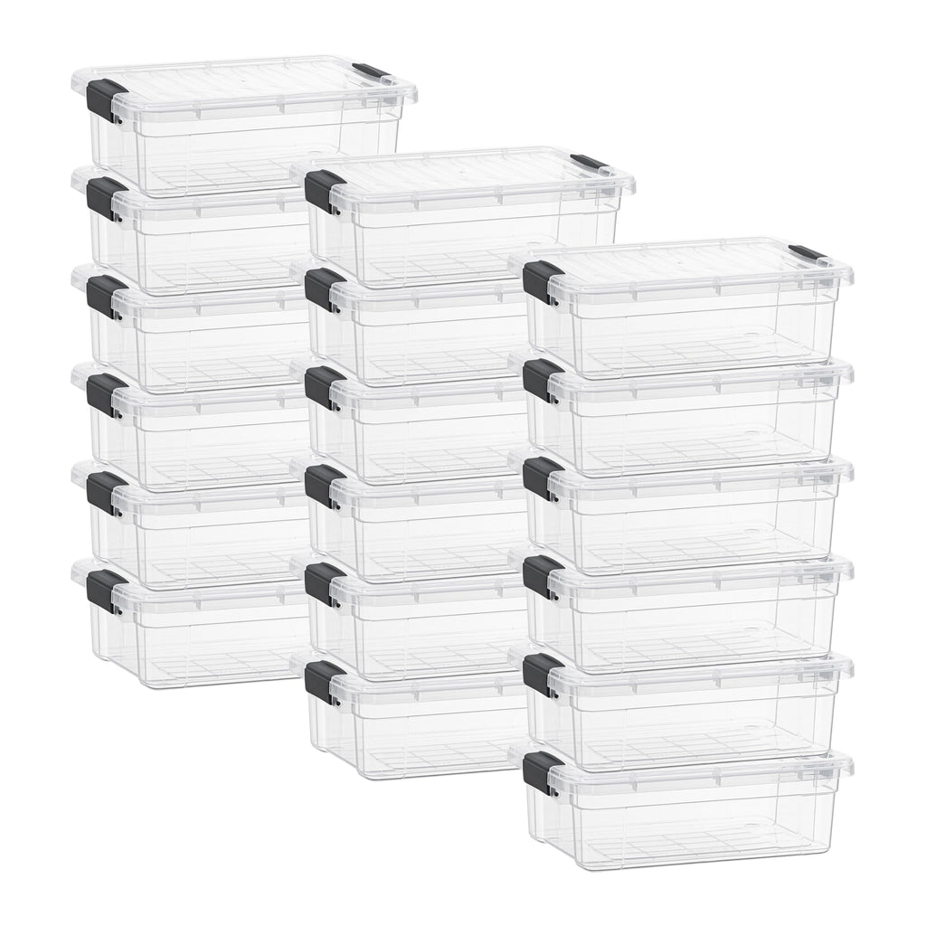 4.5 Quart Clear Plastic Storage Containers with Lids (18 Count)