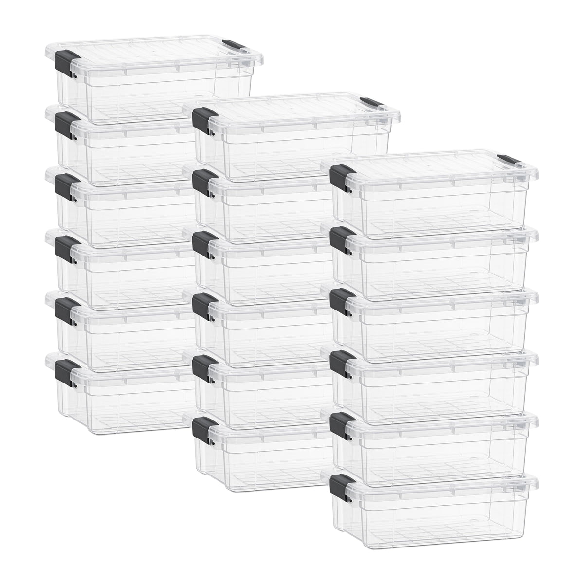 4.5 Quart Clear Plastic Storage Containers with Lids (18 Count)