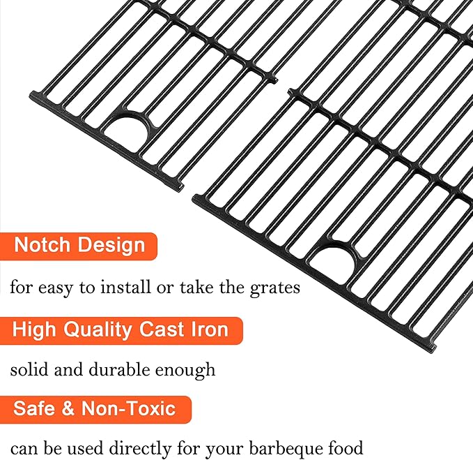 17" Grill Part Kit for Charbroil Performance 4 Burner 463352521 463354021 463365522 463365021 463350521, Grill Grates/Heat Plates/Burners/Adjustable Crossover Tube/Ignition for Charbroil Grills