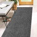 4' x 50' Runner Rugs with Rubber Backing, Indoor Outdoor Utility Carpet Runner Rugs, Stripe Gray, Can Be Used as Aisle for The RV and Boat, Laundry Room and Balcony