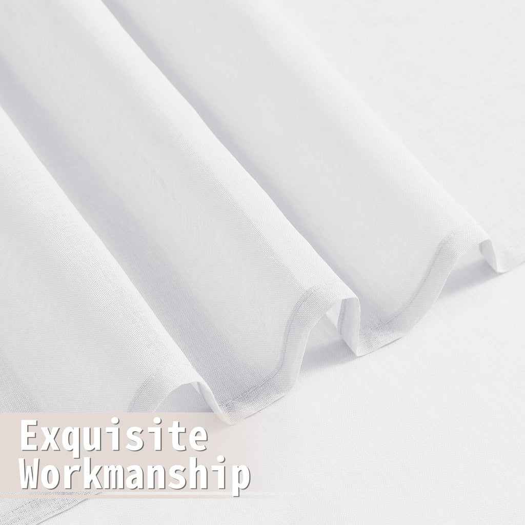 Sheer Door Curtain Closet Linen Textured Curtain Sheers Doorway Light Filtering Voile French Door Rod Pocket Curtains Patio Glass Doors