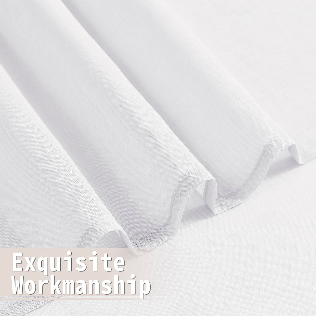Sheer Door Curtain Closet Linen Textured Curtain Sheers Doorway Light Filtering Voile French Door Rod Pocket Curtains Patio Glass Doors
