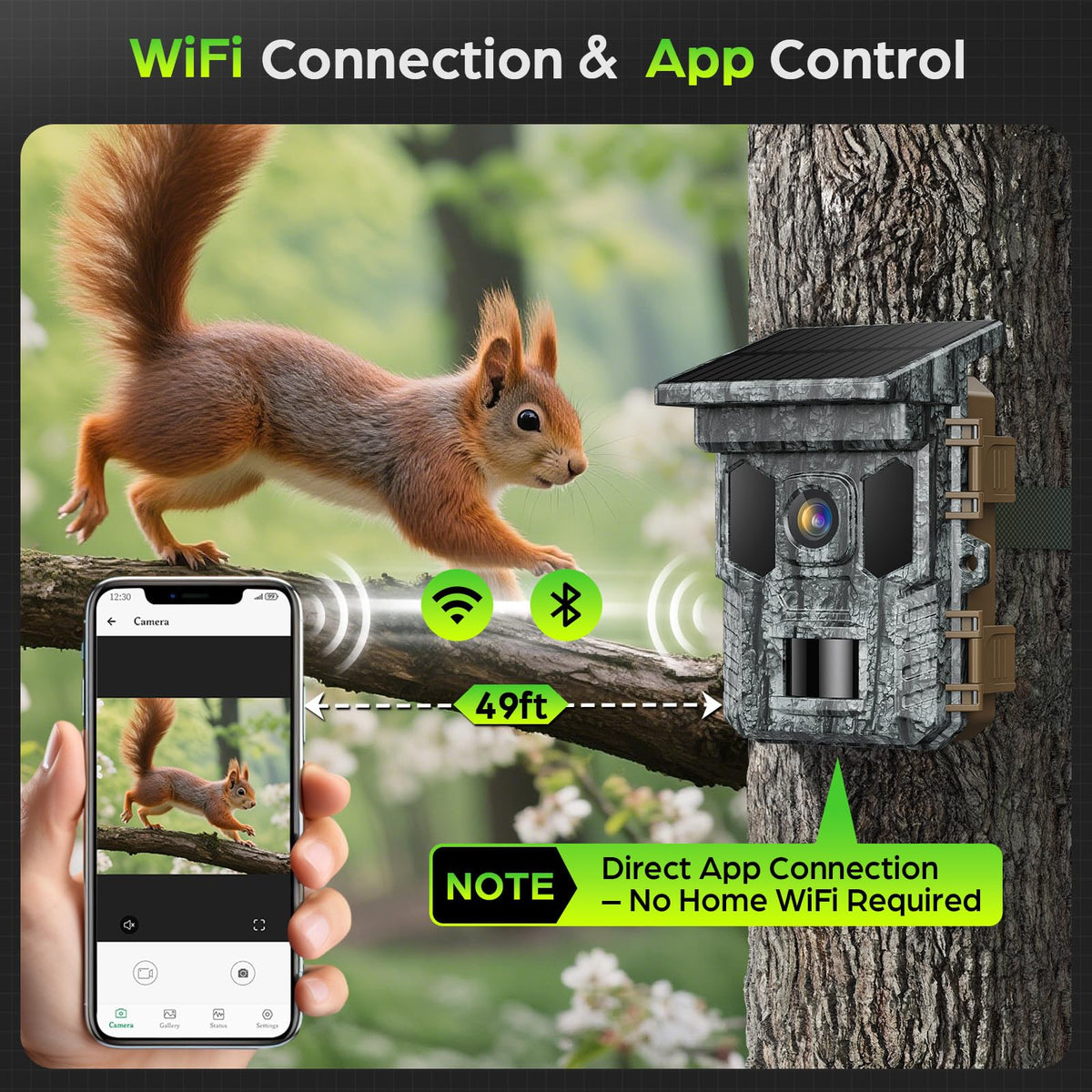 VIDVIS Trail Camera - 4K, 64MP, Solar, WiFi