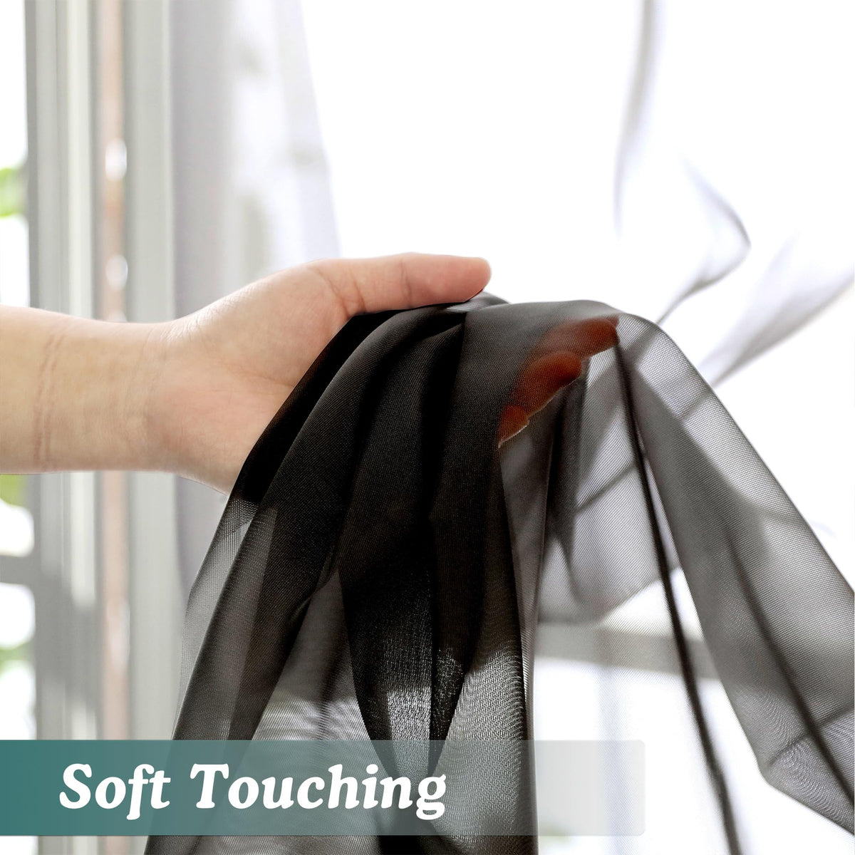 Black Sheer Curtains 96 Inches Long 2 Panels