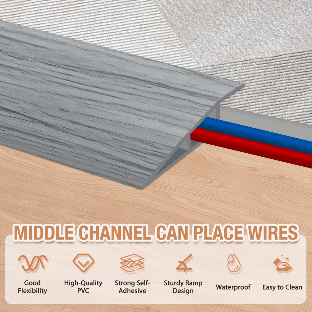 Floor Transition Strip Self Adhesive Vinyl Door Threshold Strip (10 Foot)