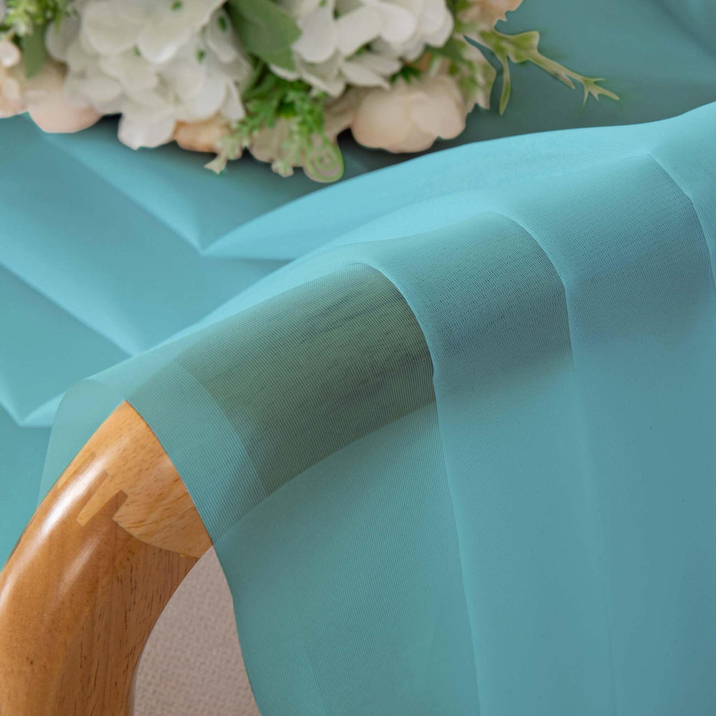 Aqua Sheer Curtains 45 Inch Long 2 Panels (2 Count)
