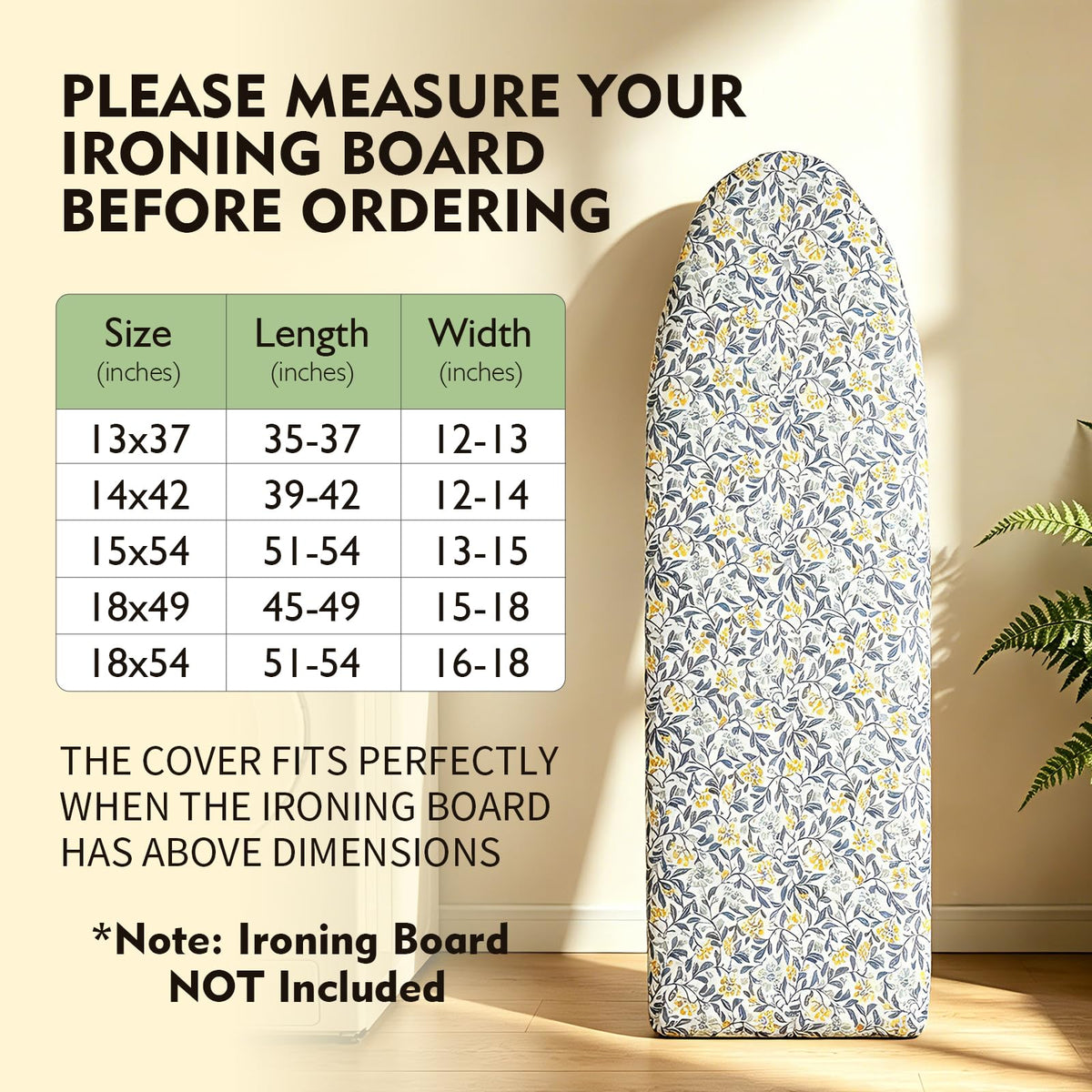 Over the Door Ironing Board Cover 13 x 37 inch