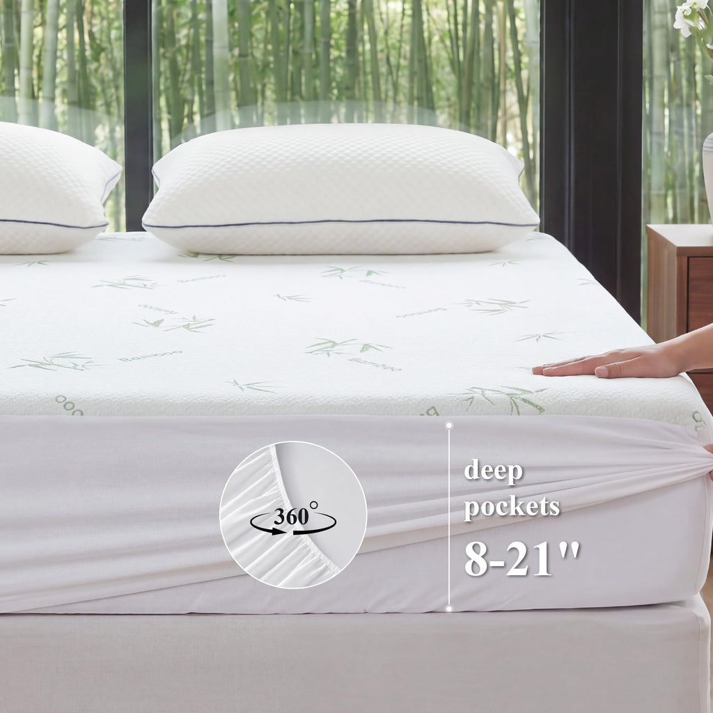 Twin Size Mattress Protector Waterproof Bamboo Rayon