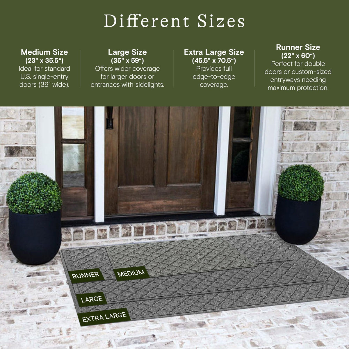 Cordova Front Door Mat Indoor Outdoor Entrance (6 Sq Ft)