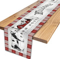 Farmhouse Cow Table Runner, Rustic Red Plaid Animals Buffalo Coffee Table Center Decor for Family Kitchen Dining Room and Living Room Outdoor Country Holiday Party Table Decorations, 13" X 36"