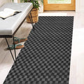 2' x 37' Runner Rugs with Rubber Backing, Indoor Outdoor Utility Carpet Runner Rugs, Checkered Gray, Can Be Used as Aisle for The RV and Boat, Laundry Room and Balcony