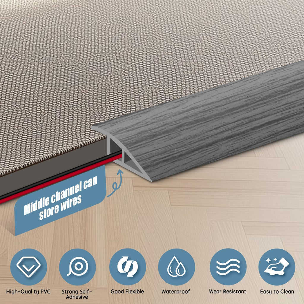 Floor Transition Strip Door Threshold 78" Floor Transition Reducer Trim on The Edges Threshold Strip Self Adhesive Suitable for Doorways