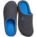 Men's Two Tone Cozy House Slippers Dark Gray