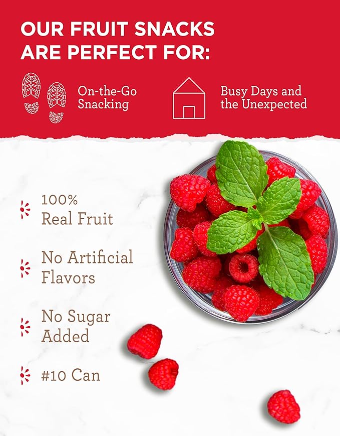 READYWISE - Simple Kitchen Freeze Dried Raspberries, 22 Servings, Vegan, Gluten Free, Healthy Snack, Survival Food, Dried Fruit, Raspberries