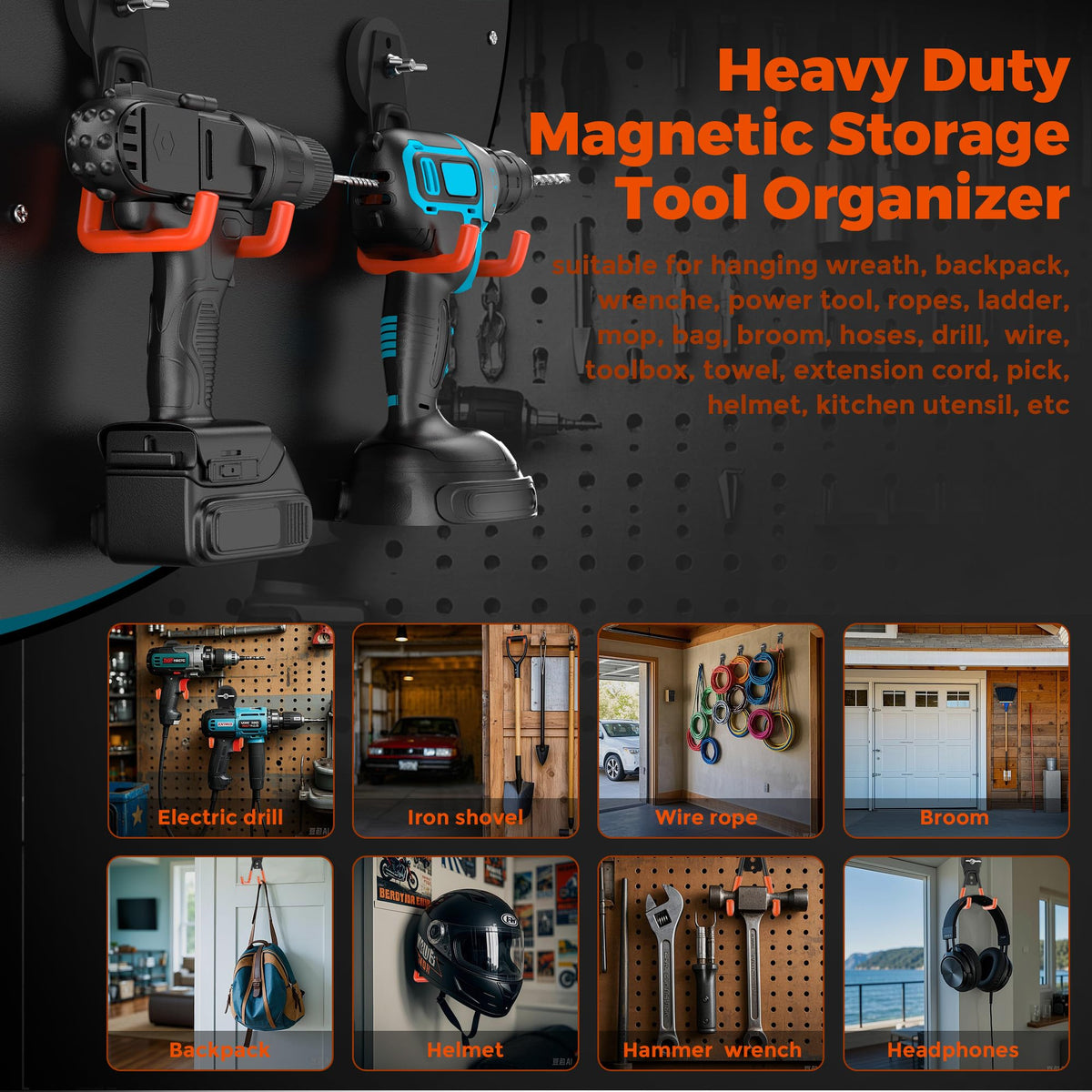 6 Pack Large Magnetic Hooks Heavy Duty (6 Count)