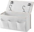 Bedside Caddy / Bedside Storage Organizer Hanging Bag with Three Options,Suitable for home beds, sofas, and dormitory beds—can hold magazines, books, phones, iPads, remote controls. (White)