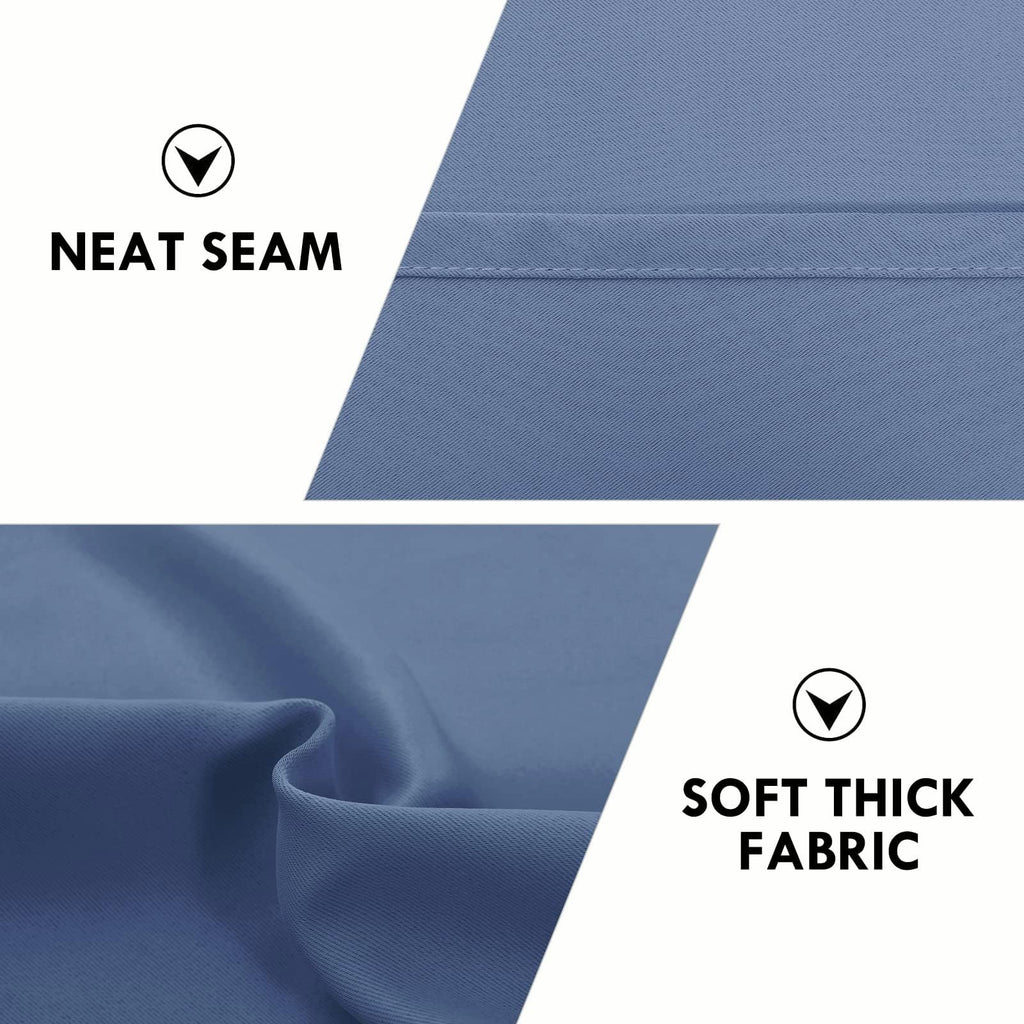 Wide Blackout Curtains for Bedroom 70 x 63 Inch Long Dusty Blue (2 Count)