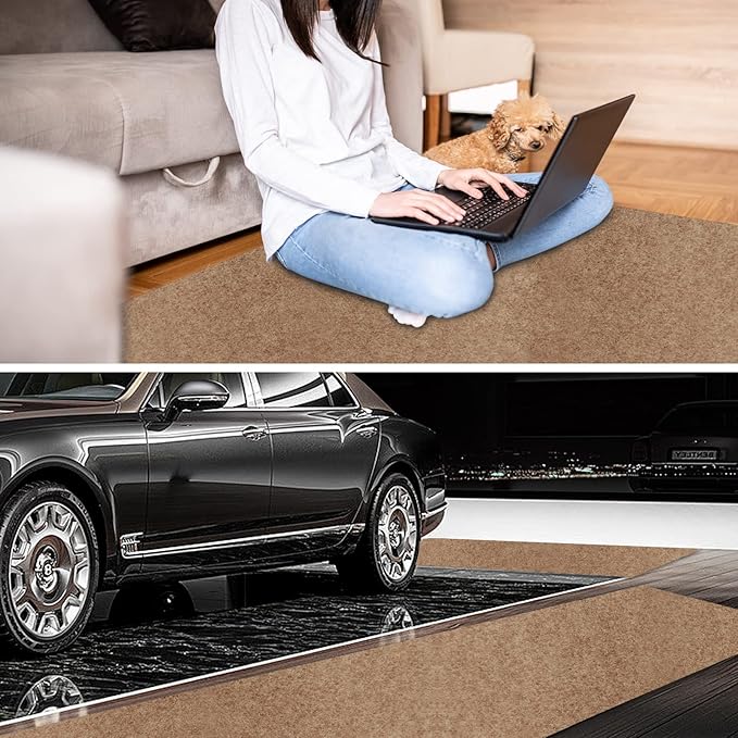 4' x 11' Runner Rugs with Rubber Backing, Indoor Outdoor Utility Carpet Runner Rugs, Sand, Can Be Used as Aisle for The RV and Boat, Laundry Room and Balcony