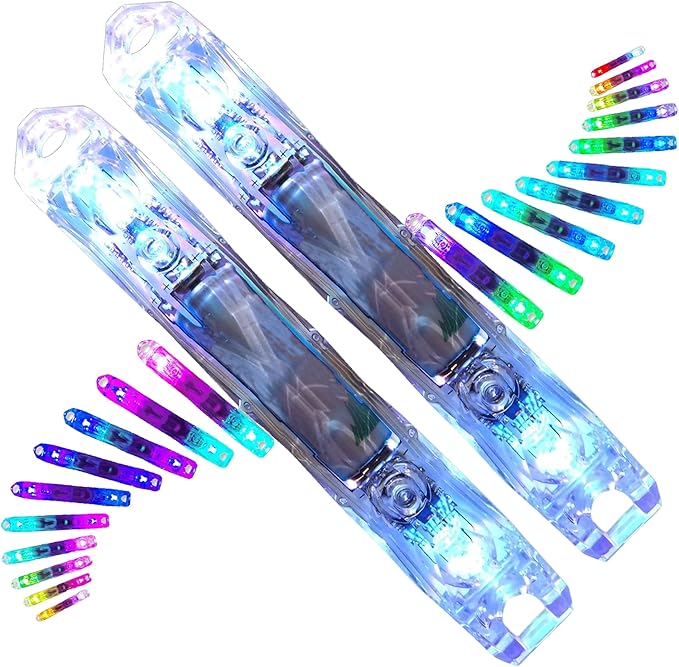 UltraPoi Ultralight LED Glow Stick (Pair (2)) - Customizable Rainbow Light Stick with Over 70 Brilliant Color Modes & Flashing Patterns - LED Concert Light Stick for Poi, Flow Arts, & Light Spinning