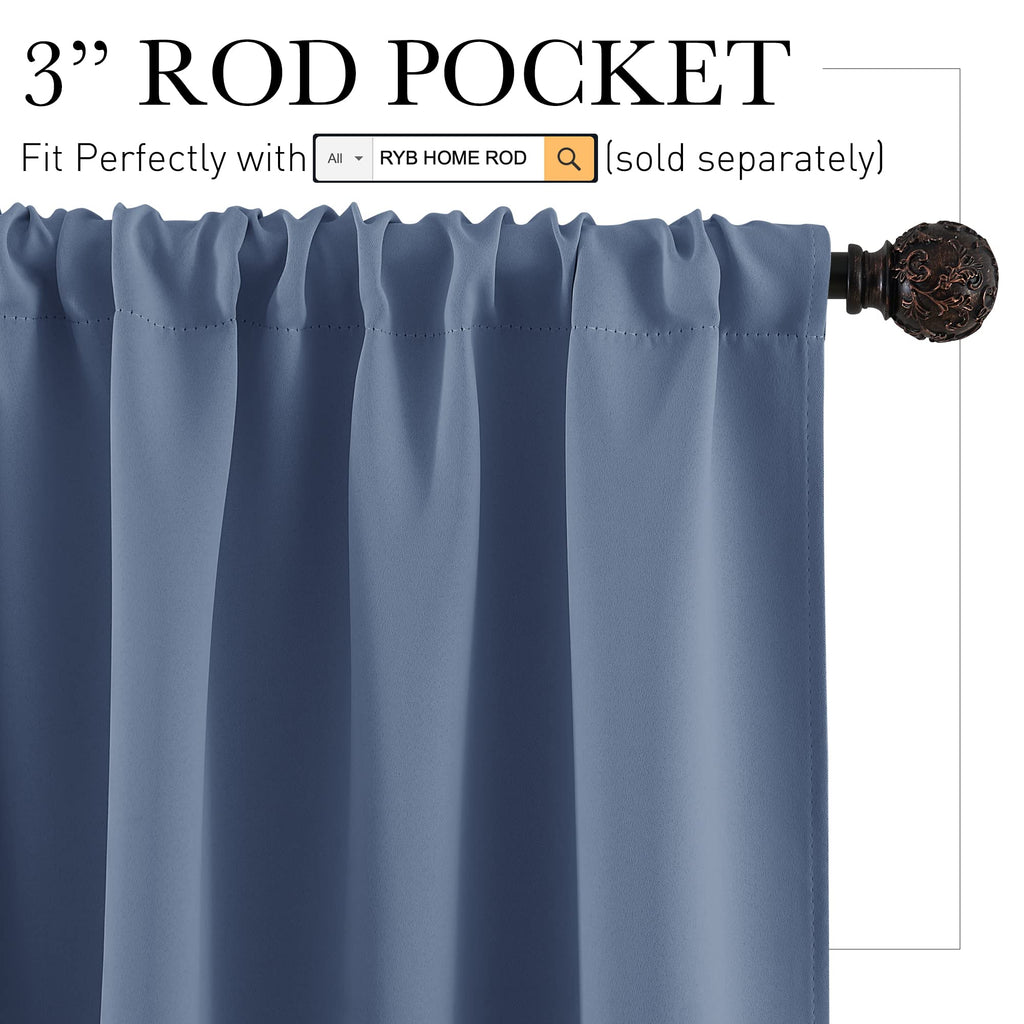 Cafe Blackout Curtains 24 inch Length (2 Count)
