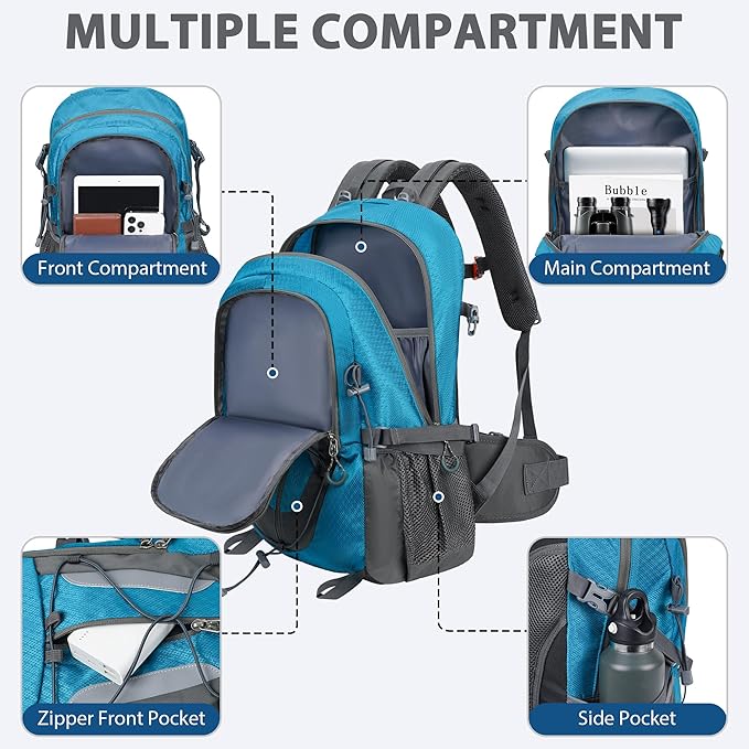 Hiking Backpack 30L Lightweight Travel Daypack Small Day Pack for Men Women Outdoor Camping Backpacking, Blue