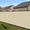 ECOOPTS 8'x60' Privacy Fence Screen Windscreen with Copper Grommets, Fit for Commercial Fence and Residential Garden Outdoor 90% UV Blockage, Cable Zip Ties Included (Beige)