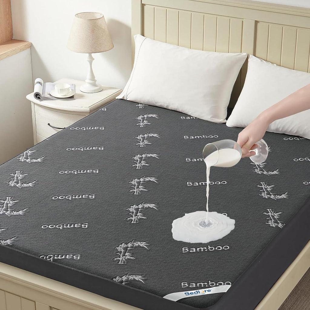 Queen Size Waterproof Mattress Protector Bamboo Viscose Bed Cover