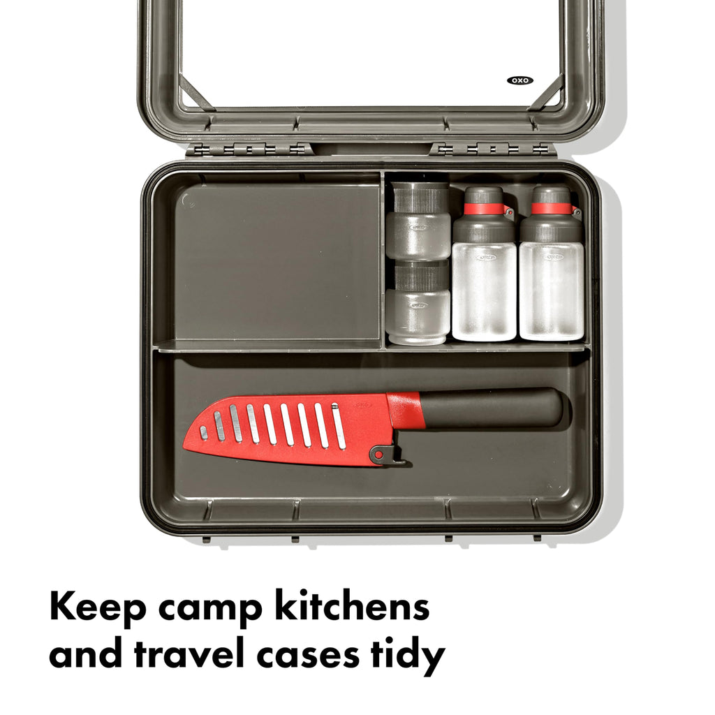OXO Outdoor Camp Kitchen Prep Set | Camping Cooking Set | Camping Utensils Holder | Camp Cooking Utensils | Outdoor Kitchen Essentials | Travel Utensil Tool Kit