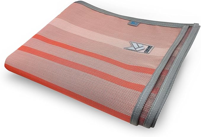 CGEAR RV Comfort Mat – Patented Sand-Free Technology with Ultra Soft Material – Sized to Your RV, Campsite, Beach House – Great Outdoor Patio Rug or Camping (Earthy Stripe, 4' x 5')