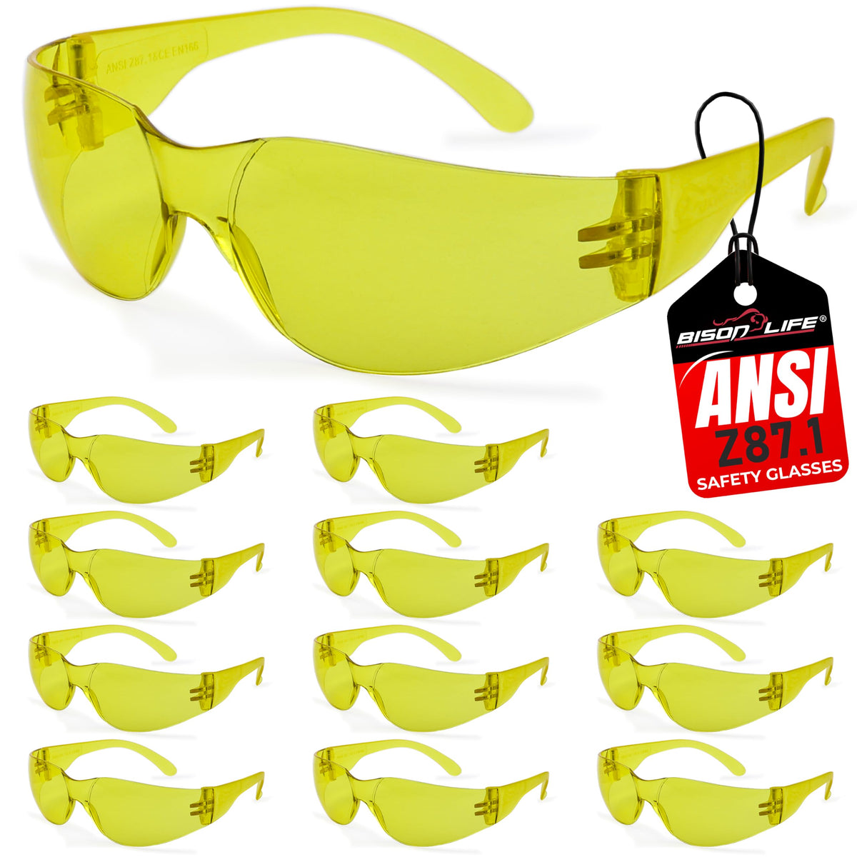 Yellow Safety Glasses (12 Count)