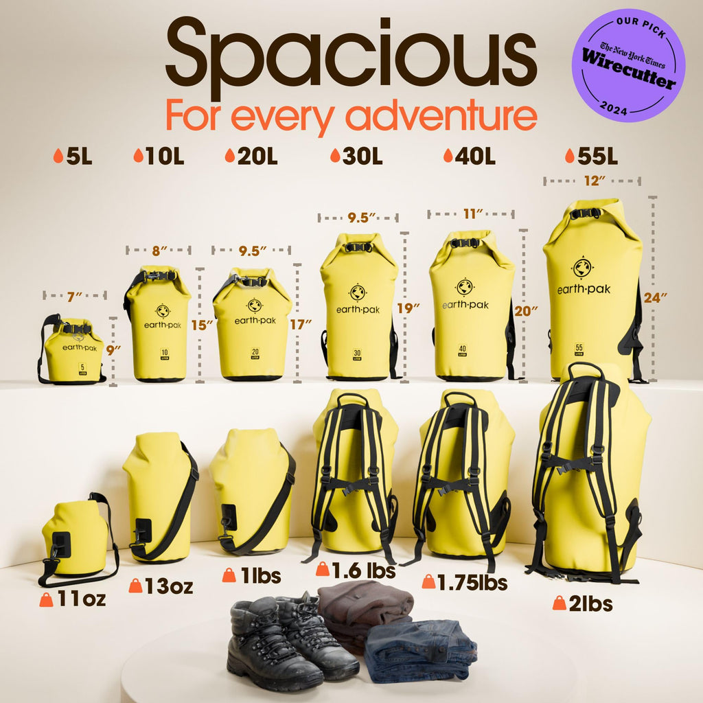 Earth Pak Waterproof Dry Bag - 10L, Waterproof