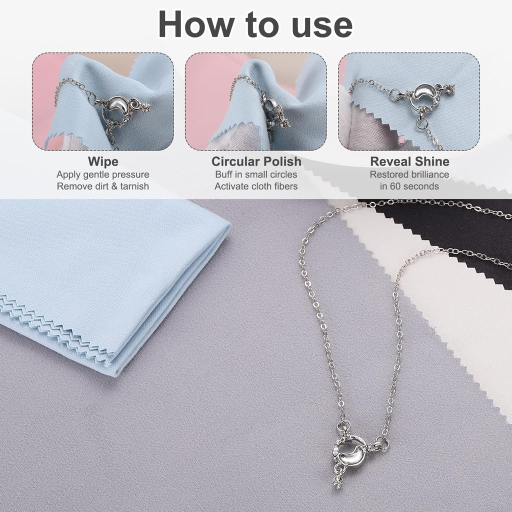 Jewelry Polishing Cloth 11.8x11.8 Inch Silver Polish Cleaning Cloths Jewelry Cleaner for Gold