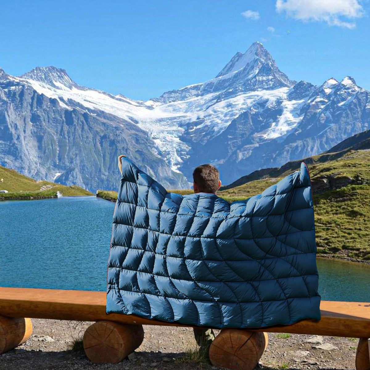 marshmallow dream Camping Blanket,MINI Puffy Blanket Lightweight Windproof Water Resistant for Outdoors,Hiking,Beach,Car,Picnic,Stadium